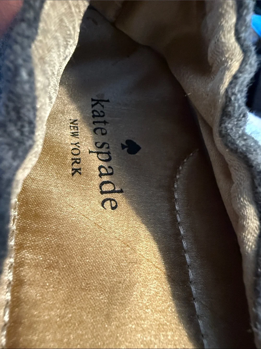 Kate Spade Gray Raccoon Applique Ballet Flats Women Size 7 Slip On Shoes